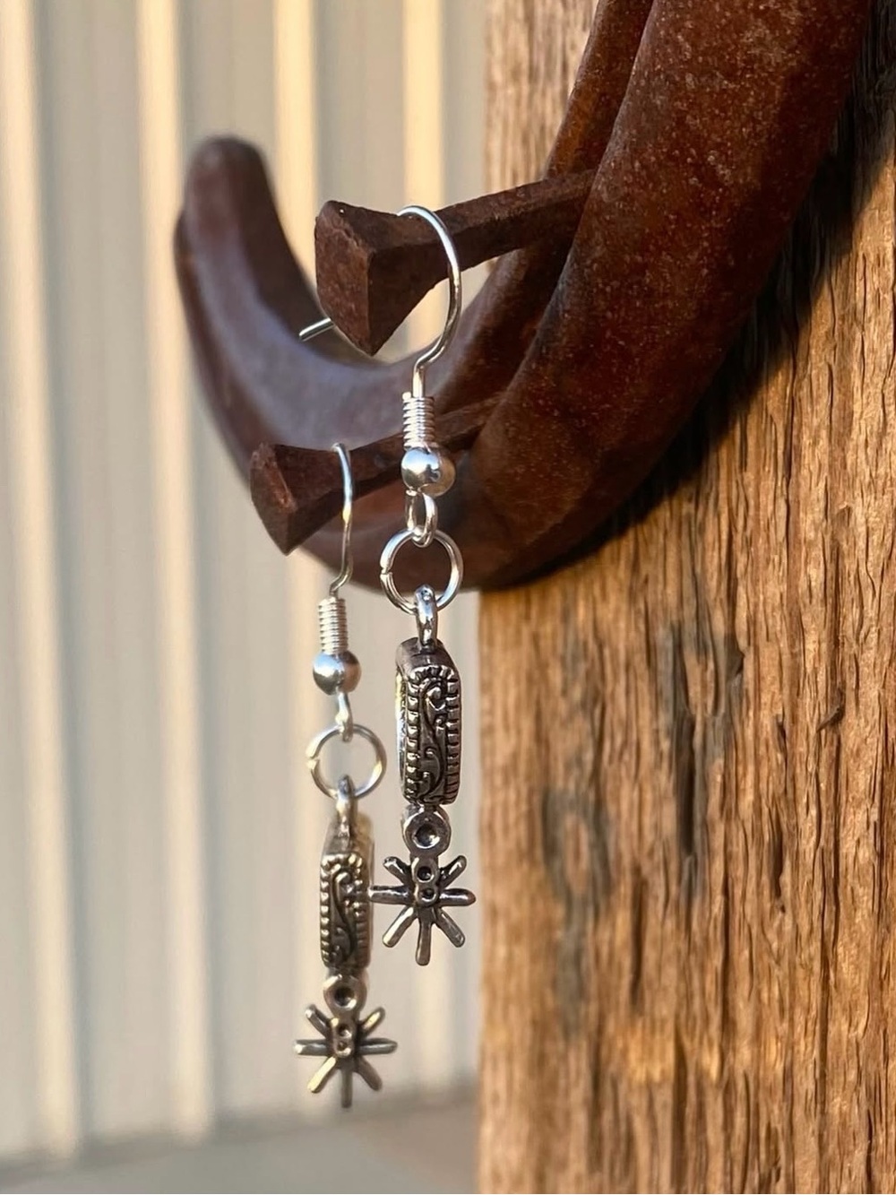 Silver Spur Earrings